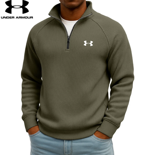 UM- Sweatshirt Quarter-Zip Côtelé