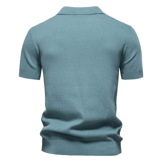 Polo en maille piqué col ouvert